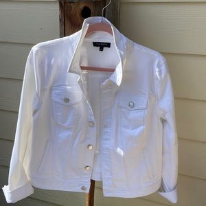 White jean jacket Talbots perfect worn once!